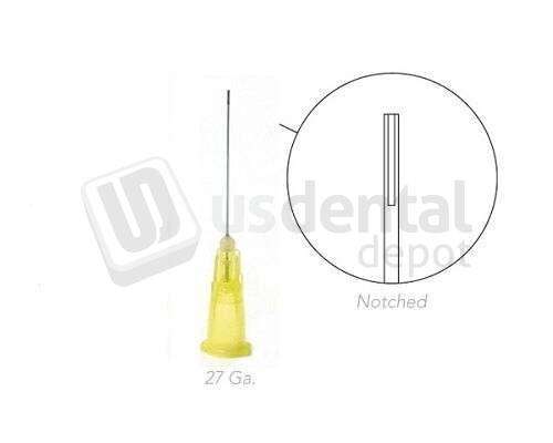 PAC-DENT - Pac-Dent Bendable Irrigation Needle Tips, 1in  monoject style (notched), 27ga - # 239