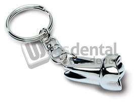 PAC-DENT - Nickle plated key chain, regular tooth shape, silver color - # 401N