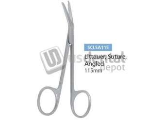 OSUNG  4.5in  (115mm) Littauer suture scissors, angled - #SCLSA115