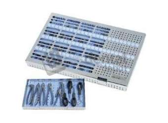 OSUNG  Forcep &elevator instrument cassette. Size: 305 x 210 x 34H mm, with open - #EFCCL1-F