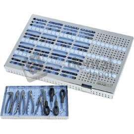 OSUNG  Forcep &elevator instrument cassette. Size: 305 x 210 x 34H mm, with open - #EFCCL1-F