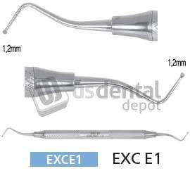 OSUNG  E1 dental excavator, double ended spade with tip width 1.2mm/1.2mm - #EXCE1