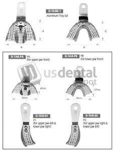 OSUNG  Regular Aluminum Impression Tray Set, Sizes: Med, Small- UPPER & LOWER - #D-TARR-1