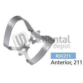 OSUNG  #211 anterior wingless stainless steel rubber dam clamp, single clamp - #RDC211