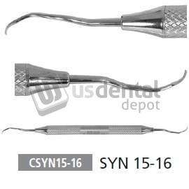 OSUNG  SYN 15-16 double end curette with a round stainless steel handle - #CSYN15-16