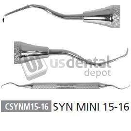 OSUNG  SYN MINI 15-16 double end curette with a round stainless steel handle - #CSYNM15-16