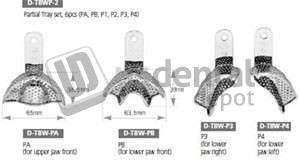 OSUNG  Regular Partial Impression Trays, Set of 6 Ni-Brass PARTIAL SIZE - #D-TBWP-2