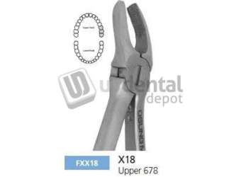 OSUNG  X18 Extraction Forcep Upper 678 for adults. Smaller pattern than HU-FRIEDY #FXX18