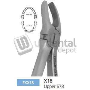 OSUNG  X18 Extraction Forcep Upper 678 for adults. Smaller pattern than HU-FRIEDY #FXX18