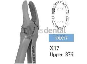 OSUNG  X17 Extraction Forcep Upper right 876 for adults. Smaller pattern than HU-FRIEDY #FXX17