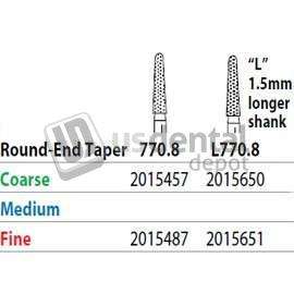 PREMIER Two Striper FG 770.8 Coarse Grit Diamond  Bur Round-End Taper. Pack of 5 - #2015457