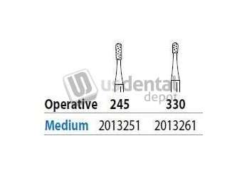 PREMIER Two Striper FG #245 Medium  Grit  Operative Diamond Bur. Pack of 5 - #2013251