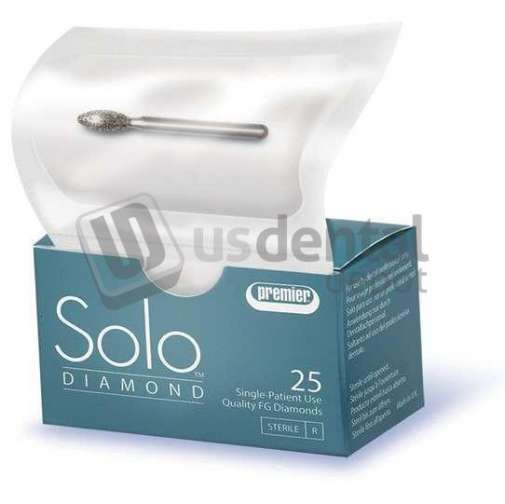 PREMIER Solo #1212.7C coarse  Grit , KS cylinder diamond bur, single use. Package of 25 - #KS1012C