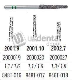 PREMIER TS2000 Speed Cut Diamond FG #2001.9 Flat End Taper Coarse Grit , pack of 5 - #2000019