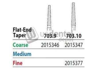 PREMIER Two Striper FG 703.10 Coarse Grit  Diamond Bur Flat-End Taper. Pack of 5 - #2015347