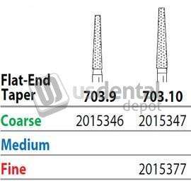 PREMIER Two Striper FG 703.10 Coarse Grit  Diamond Bur Flat-End Taper. Pack of 5 - #2015347