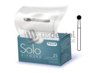 PREMIER Solo #0123 (801.023) Coarse  Grit , Ball Shaped Diamond Bur, Single Use. Package - #801023C