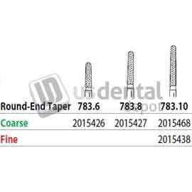 PREMIER Two Striper FG 783.10 Coarse Grit Diamond  Bur Round-End Taper. Pack of 5 - #2015468