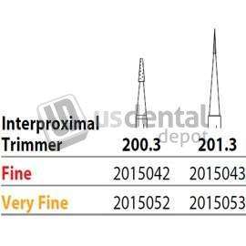 PREMIER Two Striper FG #201.3 Fine Diamond Bur, Interproximal Trimmer. Pack of 5 - #2015043