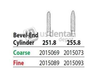 PREMIER Two Striper FG #251.8 Coarse Diamond Bur, Bevel-End Cylinder. Pack of 5 - #2015069