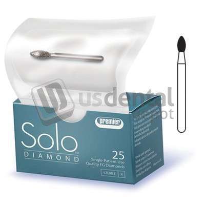 PREMIER Solo #1916 coarse  Grit , football shaped diamond bur, single use. Package of 25 - #368016C