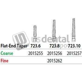 PREMIER Two Striper FG 723.10 Coarse Grit  Diamond Burs, Flat-End Taper. Pack of 5 - #2015257