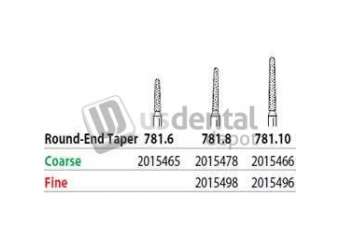 PREMIER Two Striper FG 781.10 Coarse Grit Diamond  Bur Round-End Taper. Pack of 5 - #2015466