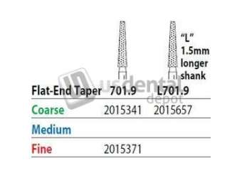 PREMIER Two Striper FG 701.9 Coarse Grit  Diamond Bur Flat-End Taper. Pack of 5 - #2015341