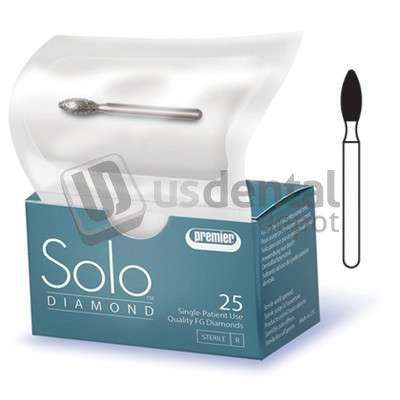 PREMIER Solo #1920 fine  Grit , football shaped diamond bur, single use. Package of 25 - #368020F