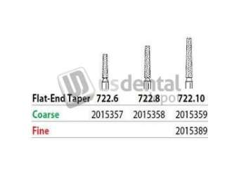 PREMIER Two Striper FG 722.10 Coarse Grit  Diamond Burs, Flat-End Taper. Pack of 5 - #2015359