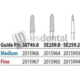 PREMIER Two Striper FG SE740.8 Medium Diamond Burs, All Ceramic Guide Pin. Pack of 5 - #2015966