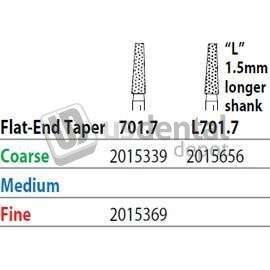 PREMIER Two Striper FG 701.7 Coarse Grit  Diamond Bur Flat-End Taper. Pack of 5 - #2015339