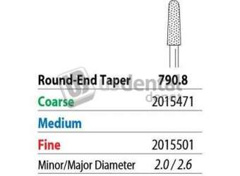 PREMIER Two Striper FG 790.8 Coarse Grit Diamond  Bur Round-End Taper. Pack of 5 - #2015471