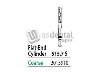 PREMIER Two Striper ShortCut FG 515.7 S Coarse Diamond Bur Flat-End Cylinder, Short - #2015910