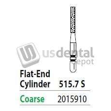 PREMIER Two Striper ShortCut FG 515.7 S Coarse Diamond Bur Flat-End Cylinder, Short - #2015910