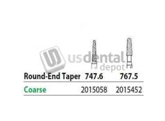 PREMIER Two Striper FG 767.5 Coarse Grit Diamond  Bur Round-End Taper. Pack of 5 - #2015452