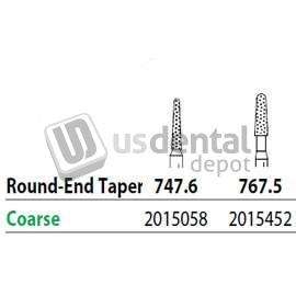 PREMIER Two Striper FG 767.5 Coarse Grit Diamond  Bur Round-End Taper. Pack of 5 - #2015452