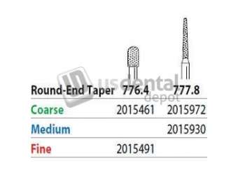 PREMIER Two Striper FG 776.4 Fine Diamond Bur Round-End Taper. Pack of 5 - #2015491