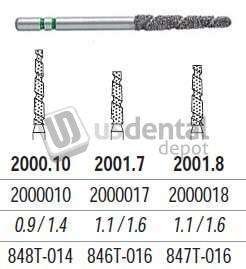 PREMIER TS2000 Speed Cut Diamond FG #2001.8 Flat End Taper, Coarse Grit , pack of 5 - #2000018