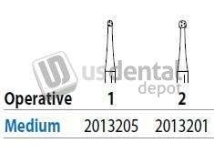 PREMIER Two Striper FG #2 Medium  Grit  Operative Diamond Bur. Pack of 5 - #2013201