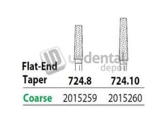 PREMIER Two Striper FG 724.8 Coarse Grit  Diamond Burs, Flat-End Taper. Pack of 5 - #2015259