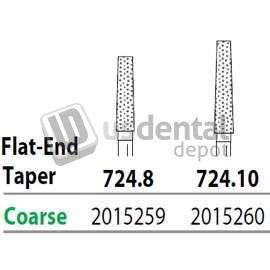 PREMIER Two Striper FG 724.8 Coarse Grit  Diamond Burs, Flat-End Taper. Pack of 5 - #2015259