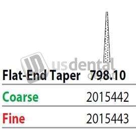 PREMIER Two Striper FG 798.10 Coarse Grit  Diamond Burs, Flat-End Taper. Pack of 5 - #2015442