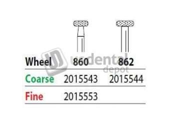 PREMIER Two Striper FG #860 Fine Wheel shaped Diamond Bur. Pack of 5 - #2015553