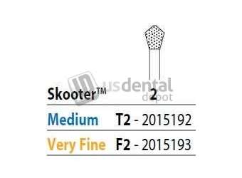 PREMIER Two Striper Skooter FG 2 (T2) Medium Diamond Bur Acorn shaped. Pack of 5. Used - #2015192