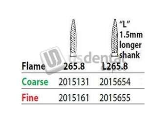 PREMIER Two Striper FG #L265.8 Coarse Diamond Burs, Flame shaped. Pack of 5 - #2015654