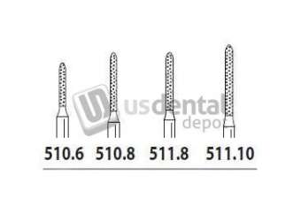 PREMIER Two Striper FG #511.10 Modified Beveled Cylinder Coarse Diamond Bur, Pack of 5 - #2015976