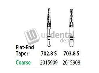 PREMIER Two Striper ShortCut FG 703.8 S Coarse Grit  Diamond Bur Flat-End Taper, Short Shank - #2015908