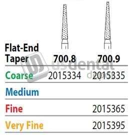 PREMIER Two Striper FG 700.9 Coarse Grit  Diamond Burs, Flat-End Taper. Pack of 5 - #2015335