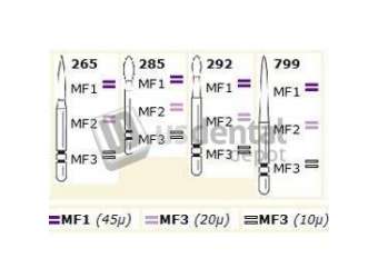 PREMIER Two Striper FG #285 MF-1 MFS finishing diamond bur, pack of 5 - #2015862